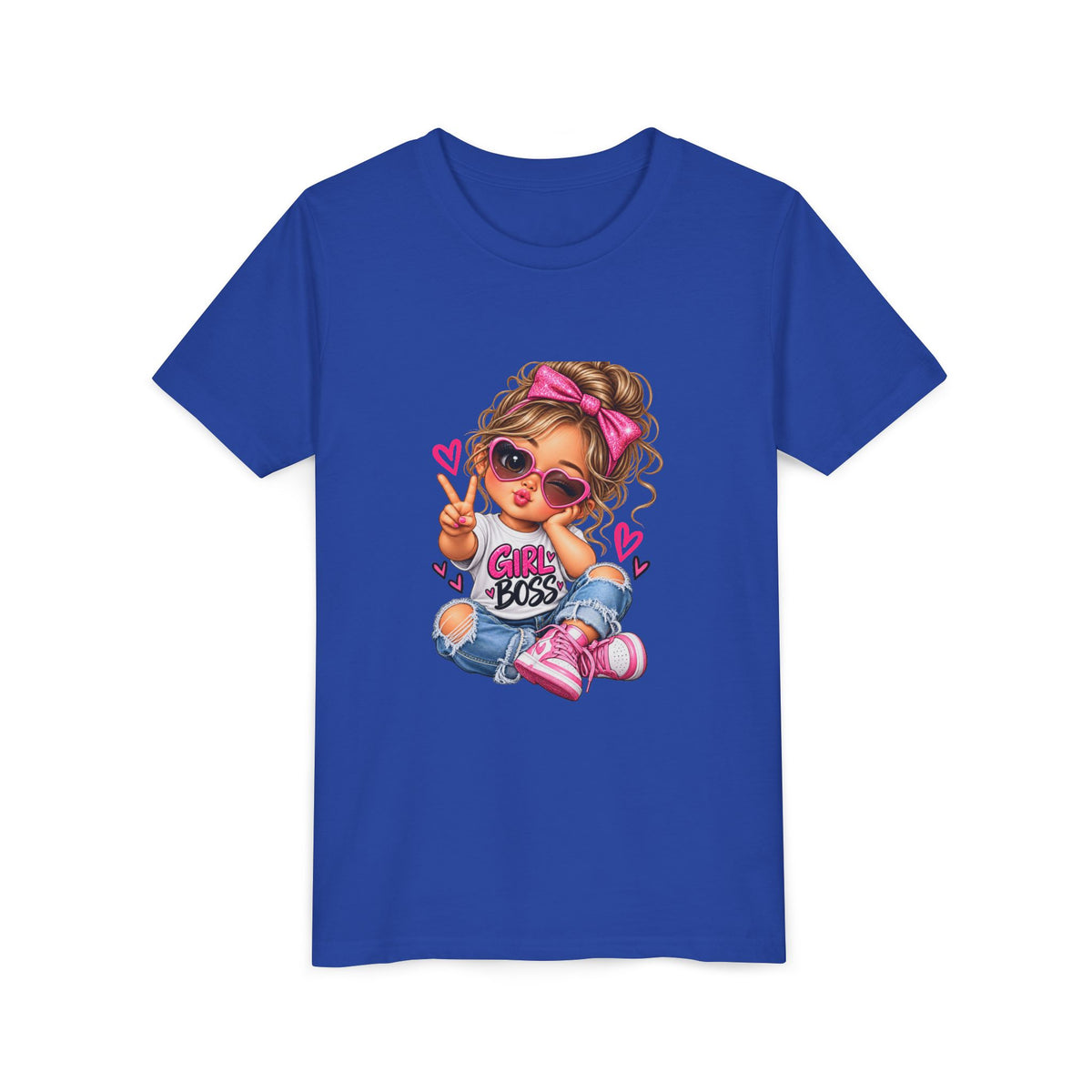Girl Boss Youth Tee — Cute Cartoon Girl Graphic Shirt