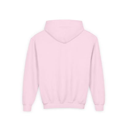 Youth Halloween Ghost Hoodie – Pink ‘Boo’ Skull with Pumpkin & Hearts