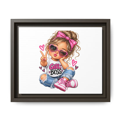 Girl Boss Wall Art — Framed Matte Canvas Print