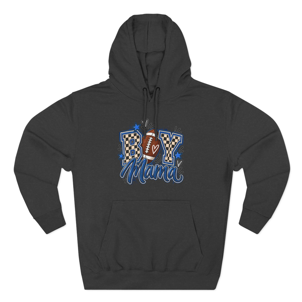Football Mama Hoodie - 'Boy Mama' Cheerful Vintage Football Graphic Pullover
