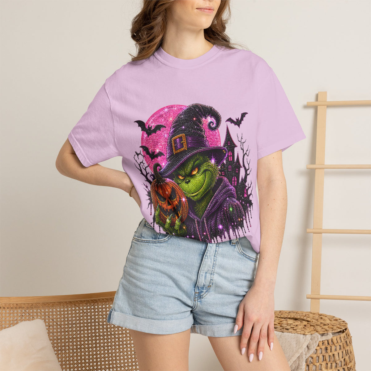 Wicked Green Witch Halloween T-Shirt — Pumpkin, Bats & Haunted Night Design