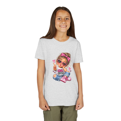 Girl Boss Youth Tee — Cute Cartoon Girl Graphic Shirt
