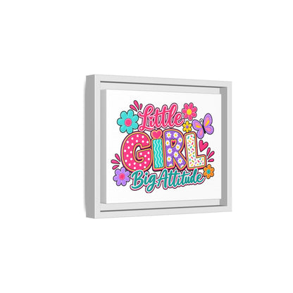 Framed Matte Canvas "Little Girl, Big Attitude" — Colorful Kids Wall Art