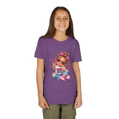 Girl Boss Youth Tee — Cute Cartoon Girl Graphic Shirt